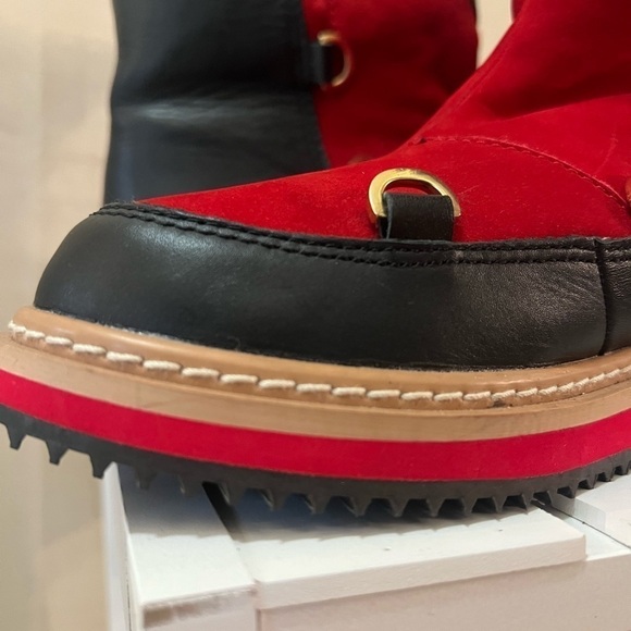 Kate Spade women’s red and black chinky boot missing laces size 7 - Picture 9 of 12